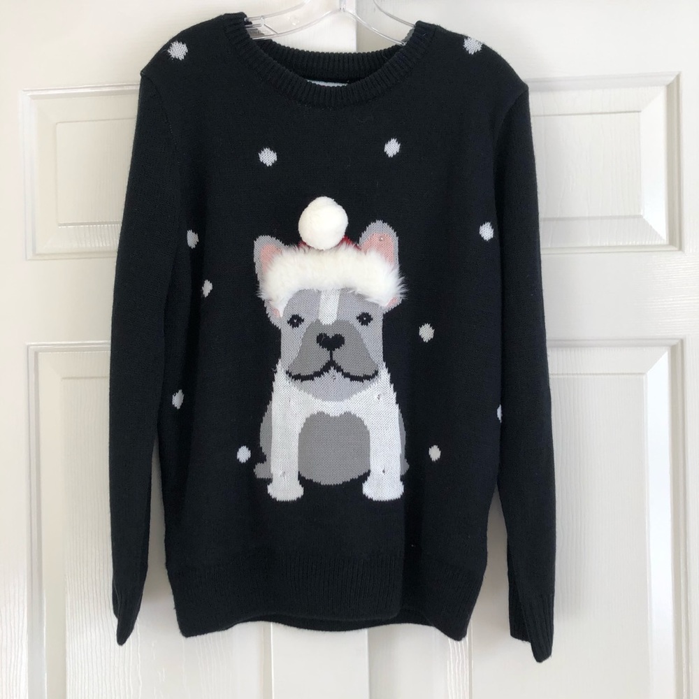 Cute French bulldog light up Christmas sweater